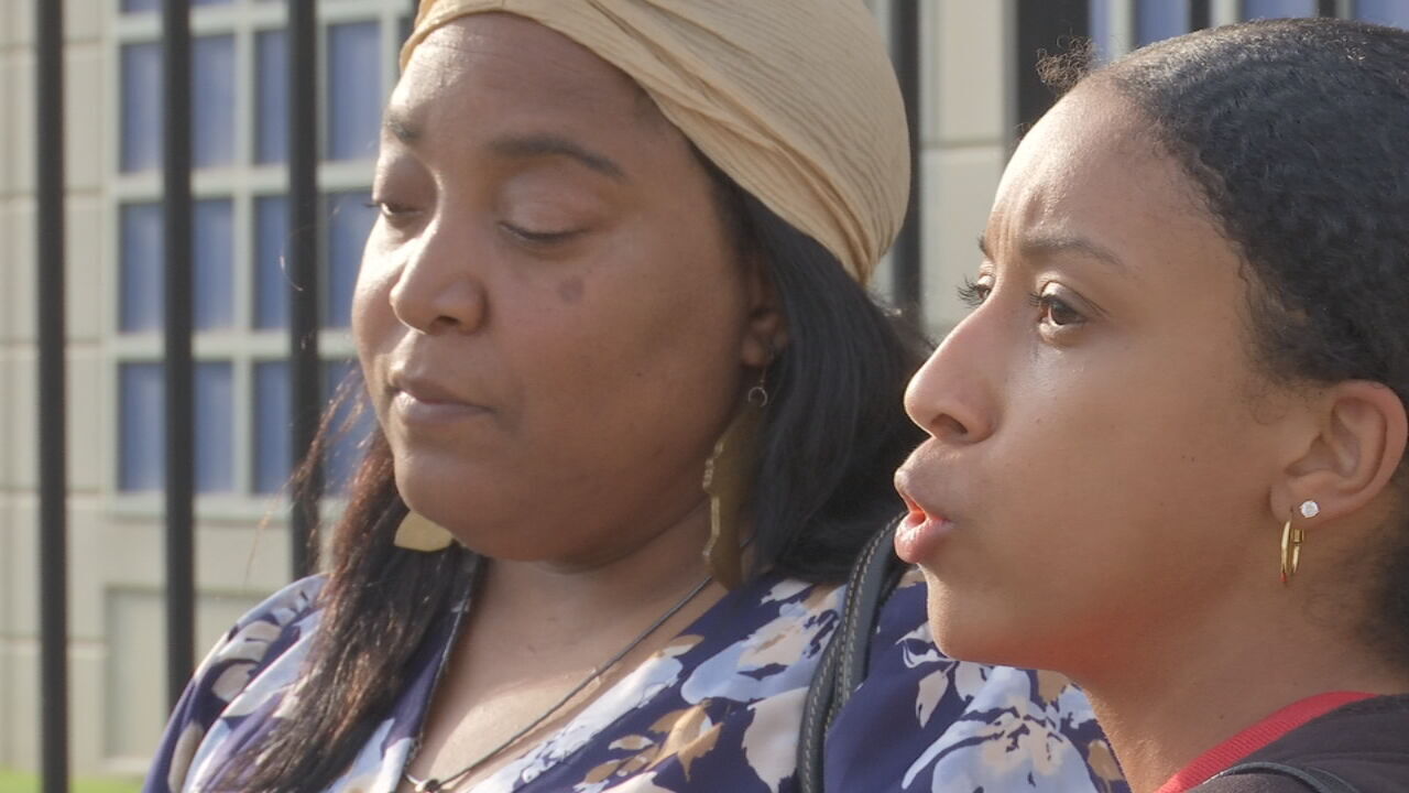 Shameka Parrish-Wright, left, and Ashanti Scott, right